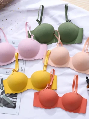 Half 1/2 Cup ab Size No Wire Seamless Wireless Push up Women One Piece Bra