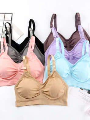 Front Button Seamless Nursing Bra Push Up Thin