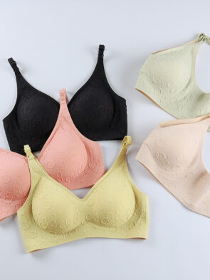 Women's Seamless Push Up Jacquard Comfort Sleeping Bra