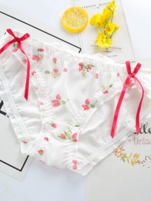 Japanese Cotton Women's Panties And Bow Briefs Sweet Dalian Student Girls Panties