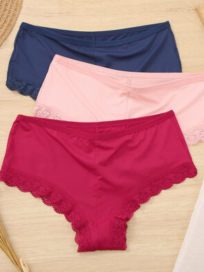 Ladies Sexy Lace Stitching Panties Low Waist