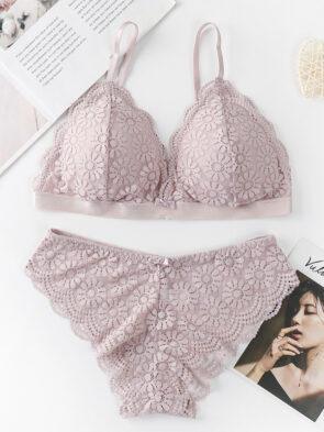 Lace Bra And French Lingerie Set